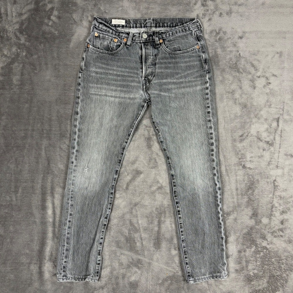 Levi's Jeans Women 29x32 Black 501 S Skinny High Rise Faded Denim Button Fly